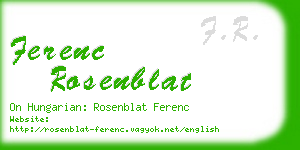 ferenc rosenblat business card